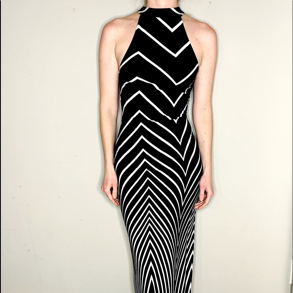 Maxi Dress with Chevron Print